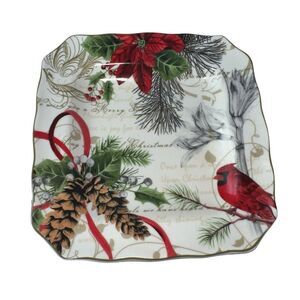 222 Fifth Holiday Wishes Cardinal Salad Plate China Square Replacement 9090046